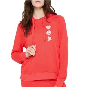 Spiritual Gangster Love Heart Harper Crop Hoodie - poppy